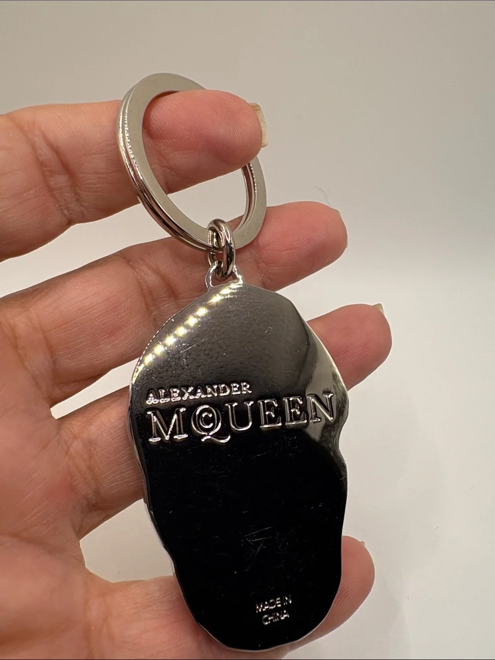 Alexander McQueen Blue & Black Skull Keychain